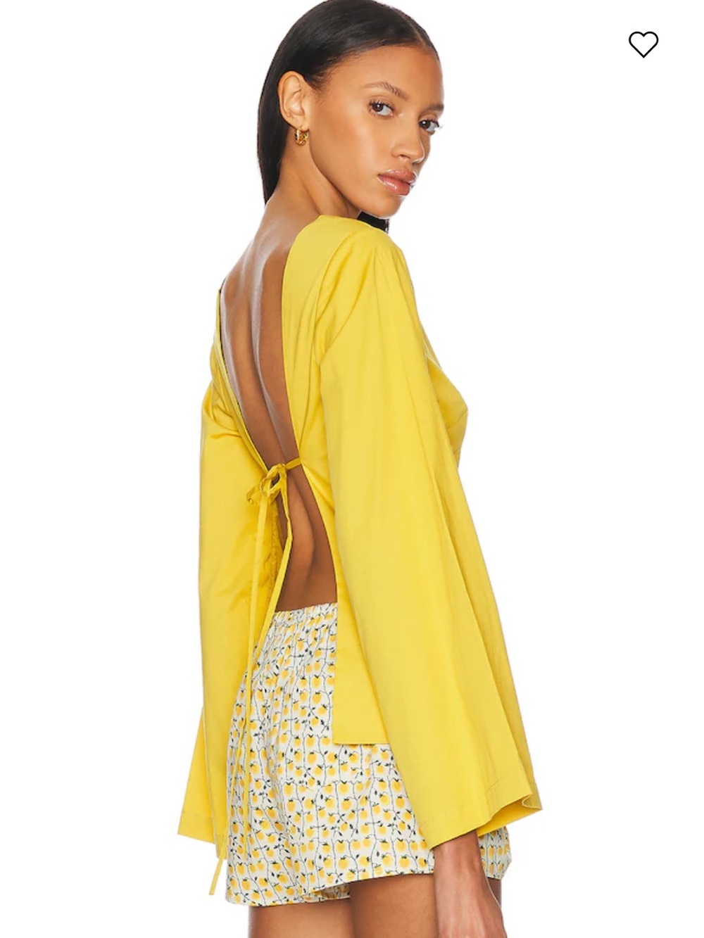 Staud Mina Top, Open-Back Long Sleeve